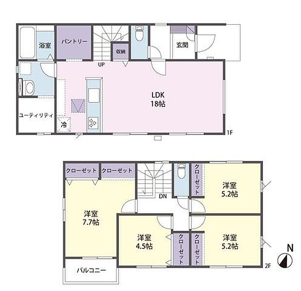 【間取り図】4LDK+ユーティリティー+WIC