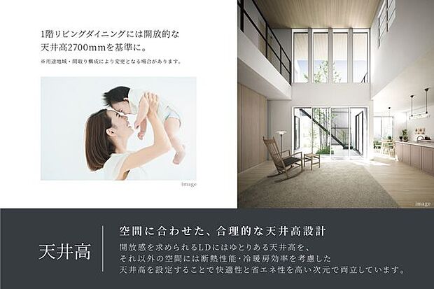 天井高にゆとりを持たせても、断熱性能はしっかり確保。