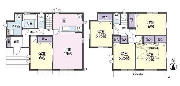 間取り図5LDK+カースペース2台!