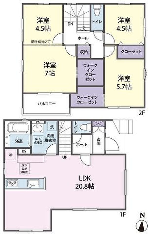 間取り図3LDK+WIC