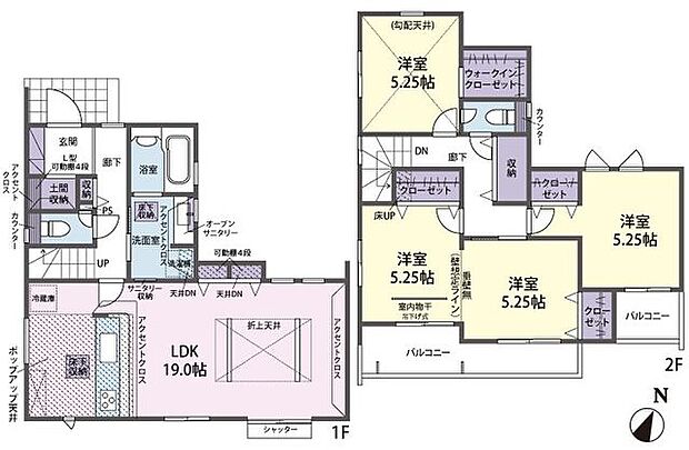 間取り図3(4）LDK+WIC+カースペース2台