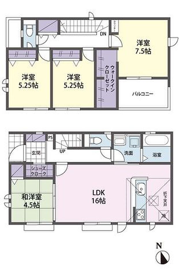 3号棟 間取り図4LDK+WIC+SC
