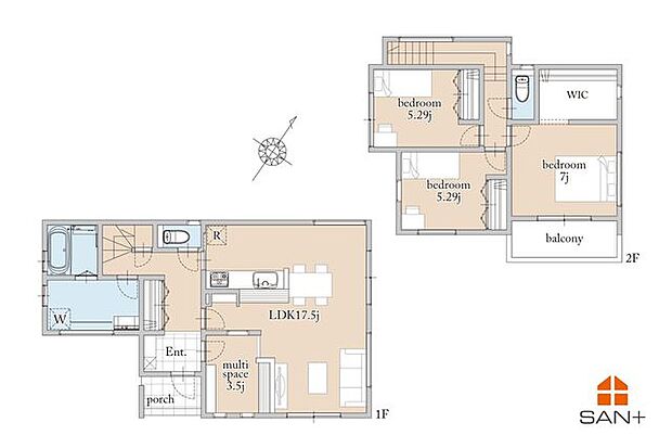 7号棟 間取り図4LDk+WIC