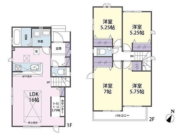 間取図4LDK+カースペース