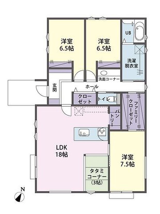 3LDK+パントリー+FCL+カースペース2台