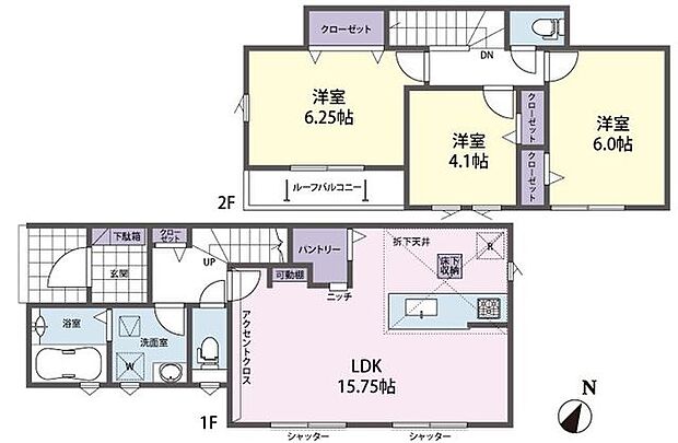 間取り図3LDK+カースペース