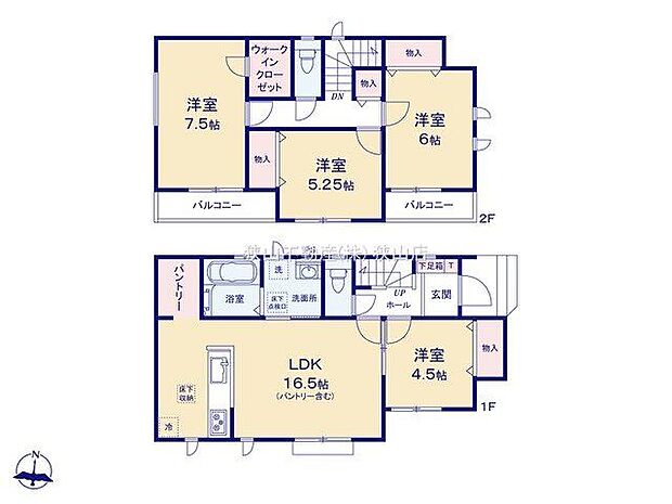 B号棟 間取り図4LDK+カースペース2台
