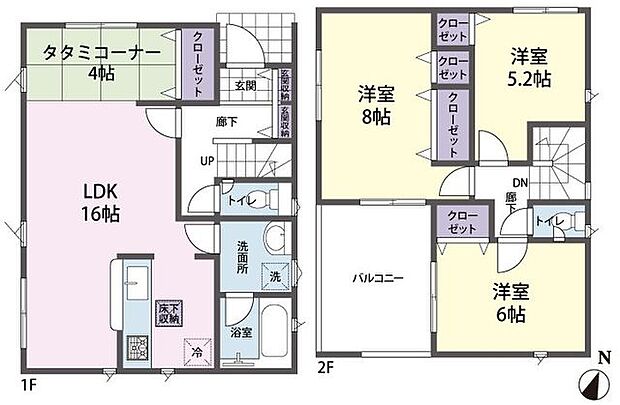 間取り図4LDK+カースペース2台