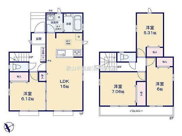 間取り図4LDK+カースペース2台