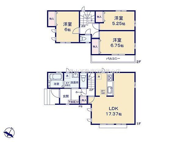 A号棟 間取り図3LDK+カースペース2台