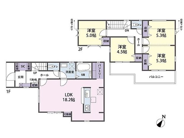 3号棟 間取り図4LDK+パントリー