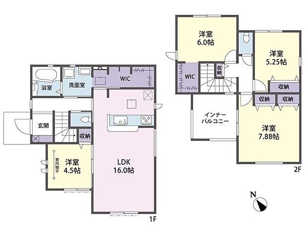 角地にあるカースペース2台可能の4LDKのお住まいです。