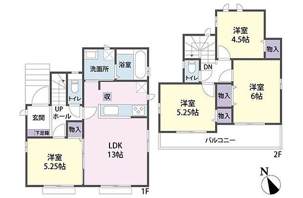 全室2面採光の為風通しの良い4LDKのお住まいです。