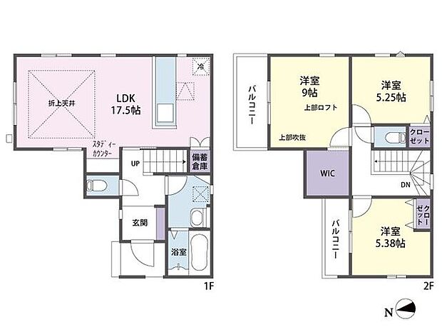 間取りは3LDK。全室2面採光で明るく風通し良好です。