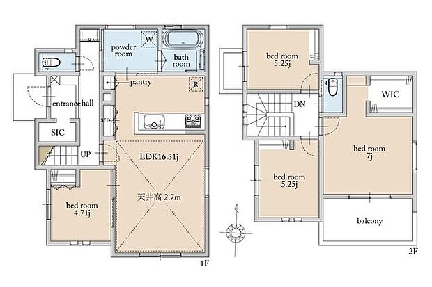 間取図 SIC、WIC付きの4LDK♪