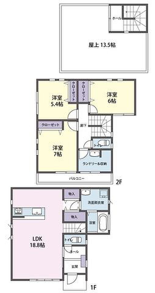 収納豊富な3LDKのお住まいです。