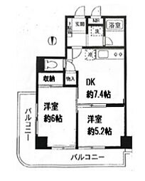 オリンピックマンション桜台第2 2DKの間取図画像