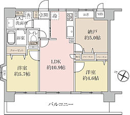ライフピア与野ステーションサイド 2SLDKの間取り