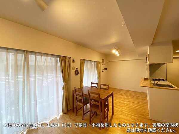 リビング※掲載の室内写真は、生成AI（CG）で家具・小物を消したものとなります。実際の室内状況は現地を確認ください。