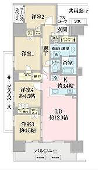 4LDK 間取り