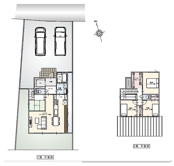 建物プラン例【北辰工務店建物推奨プラン】建物本体価格　2、256万円/（税込）上記プランの場合付帯工事費他別途約668万円（税込み）かかります。消費税10％で計算。