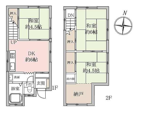 北谷3丁目中古戸建、3DKの間取りですので色々な用途に利用可能です。