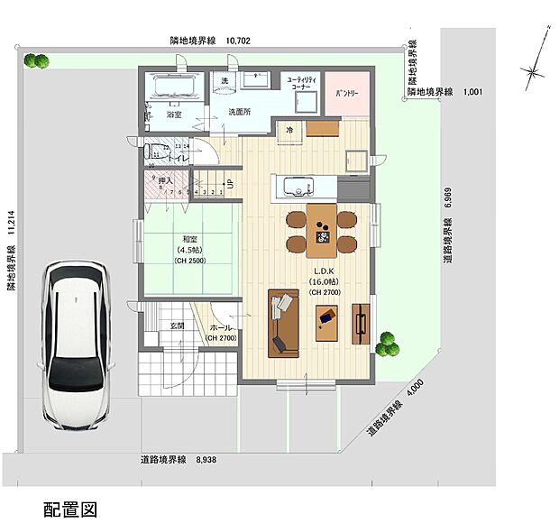 【MOK HOUSE・参考プラン】配置図*1階52.58平米（15.90坪）*2階47.61平米（14.40坪）・付帯工事費用約770万円（税込）別途かかります。