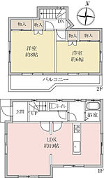 松伏町松伏　戸建 2LDKの間取り