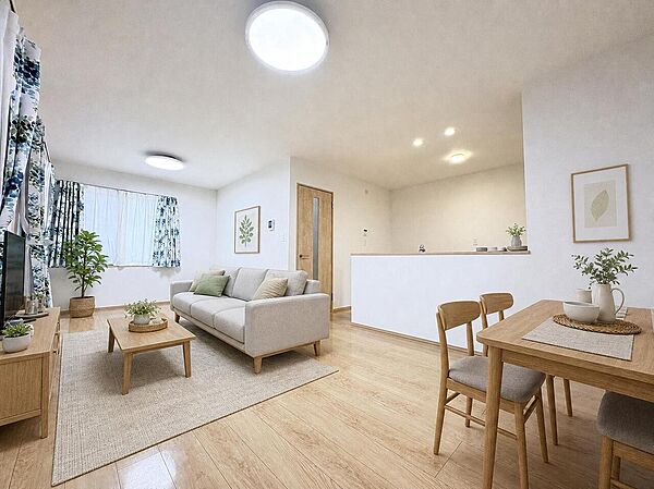 〔ナチュラルスタイル〕家具を配置し、暮らしのイメージをCGで再現。