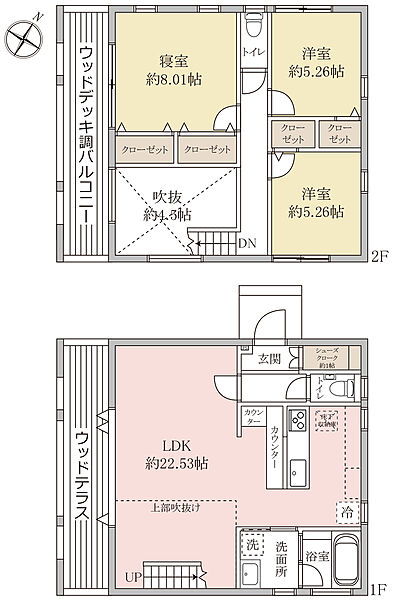 全洋室5.26帖以上×多面採光で、どこにいても明るく心地よいプライベート空間。