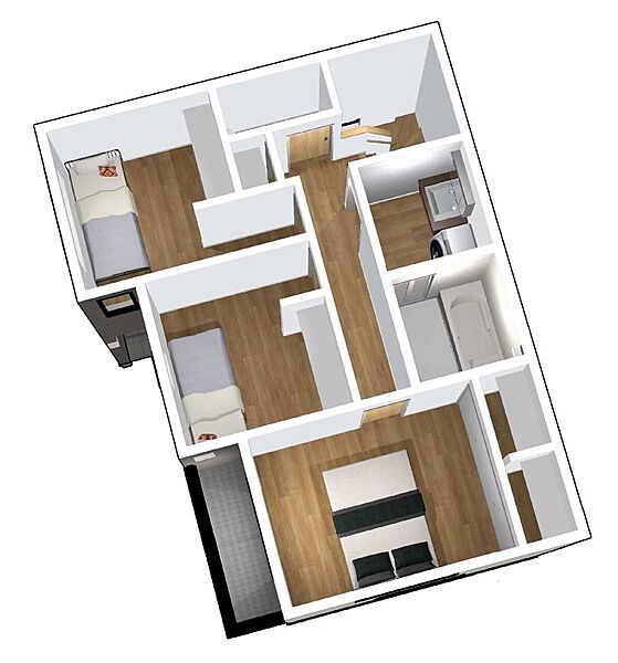 2階建プラン□2F床面積：   44.71?（13.52坪