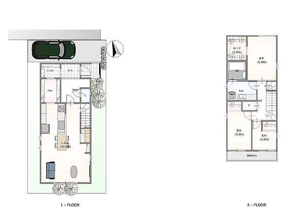 掲載プランは一例です。プランはお客様が自由に決定できます。建物本体価格の他に付帯工事費等が約333万円（税込）掛かります。完成予想図は間取を基に描き起こしたもので実際とは多少異なります。