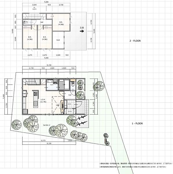 掲載プランは一例です。プランはお客様が自由に決定できます。建物本体価格の他に付帯工事費等が約334万円(税込)掛かります。完成予想図は間取を基に描き起こしたもので実際とは多少異なります。