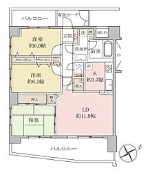 ライオンズマンション市川広尾 3LDKの間取り