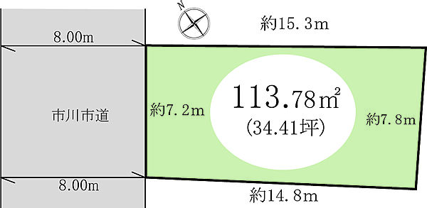【区画図】建築条件無し！整形地！