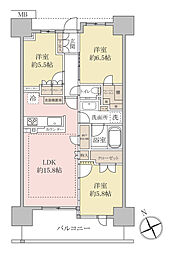 LaLa南船橋ステーションプレミア 3LDKの間取図画像