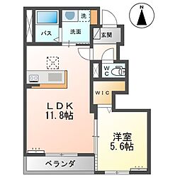 ＬｏｎｇＲｉｖｅｒ四郎丸 1階1LDKの間取り