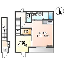 neoheim（ネオハイム） 2階1LDKの間取り