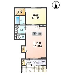 サニープレイス菅井 1LDKの間取図画像