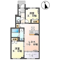 Teoria茂庭 2LDKの間取図画像