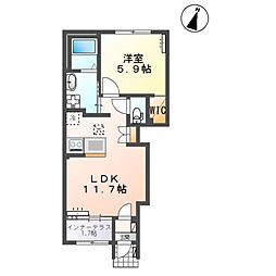 アーバンスカイ 1LDKの間取図画像