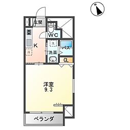 長町1丁目新築マンション 1Kの間取図画像