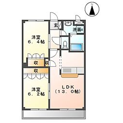 エバープレイス 2LDKの間取図画像