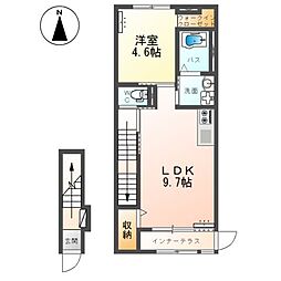 仮)本庄市T様アパート新築工事 1LDKの間取図画像