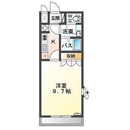 アルカンシェル 1Kの間取図画像