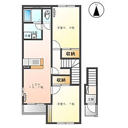 レーヴンレンテA 2階