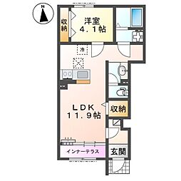 東松山市和泉町 アパート新築工事 1LDKの間取図画像