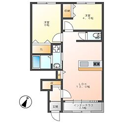 サニーコート3 2LDKの間取図画像