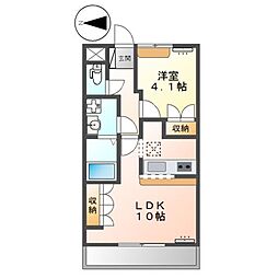 サザンヒルズ 1LDKの間取図画像