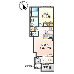 越谷市宮本町 アパートIV期新築工事 1LDKの間取図画像